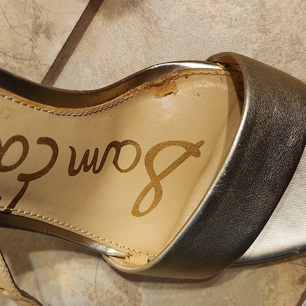 Sam edelman yaro block heels gold size 6.5 - Picture 13 of 13